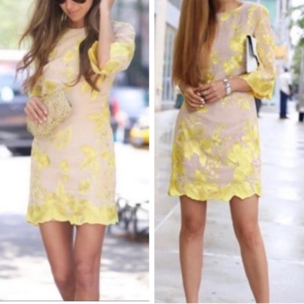 Dress the population gold dress size large
